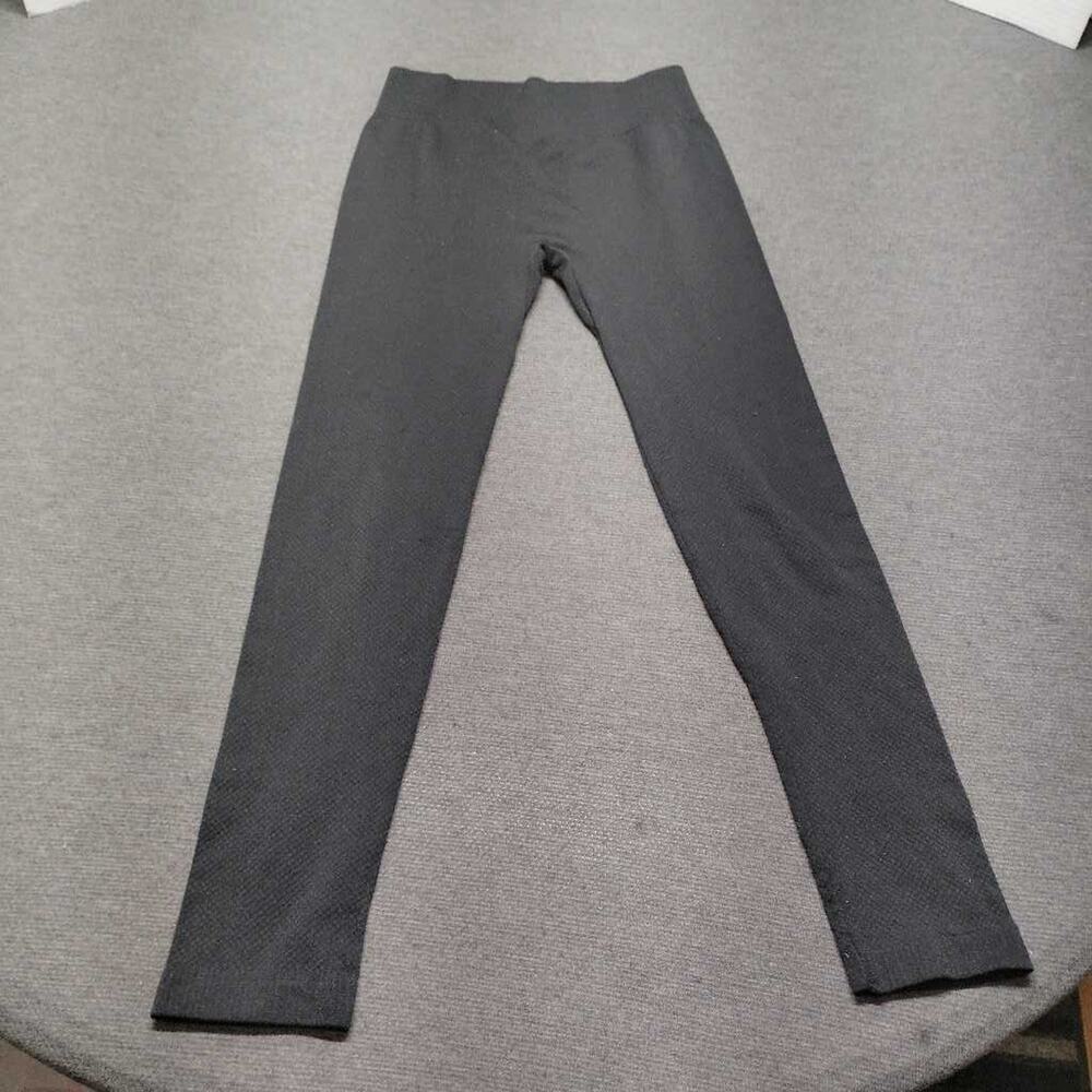 Mia + Tess Textured Leggings S/M Black Seamless Knit Athleisure Activewear